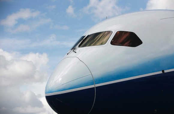 A view of the Boeing 787 Dreamliner.