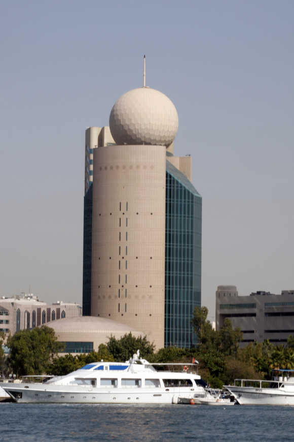 A view of an Etisalat building in Dubai.