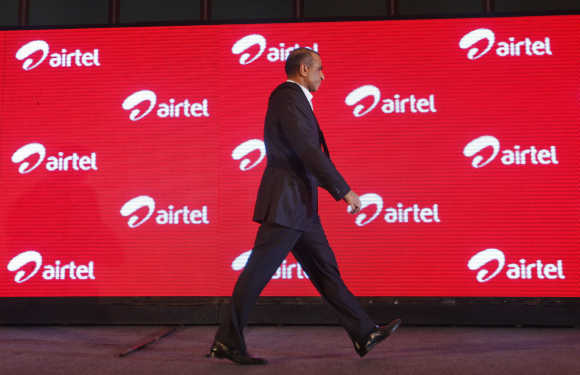 Bharti Airtel Chairman Sunil Mittal walks during the launch ceremony for 4G services in Kolkata. A file photo