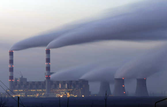 View of the Belchatow Power Station, Europe's largest thermal power plant, near Belchatow, Poland.
