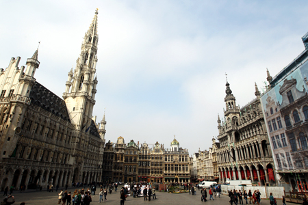 A general view of the Grand Place in the city centre