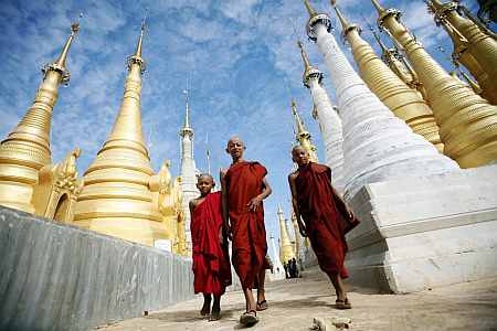 Shwe Indein Pagoda near Inle Lake in Myanmar