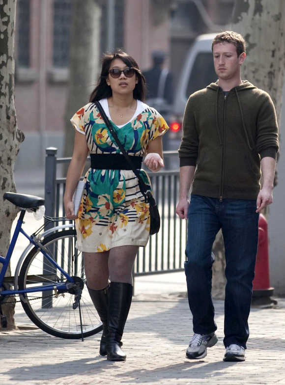 Facebook CEO Mark Zuckerberg with his wife Priscilla Chan.