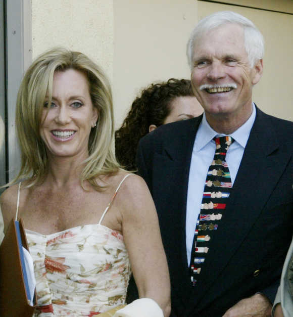 Ted Turner with his companion Rebekah Stewart.
