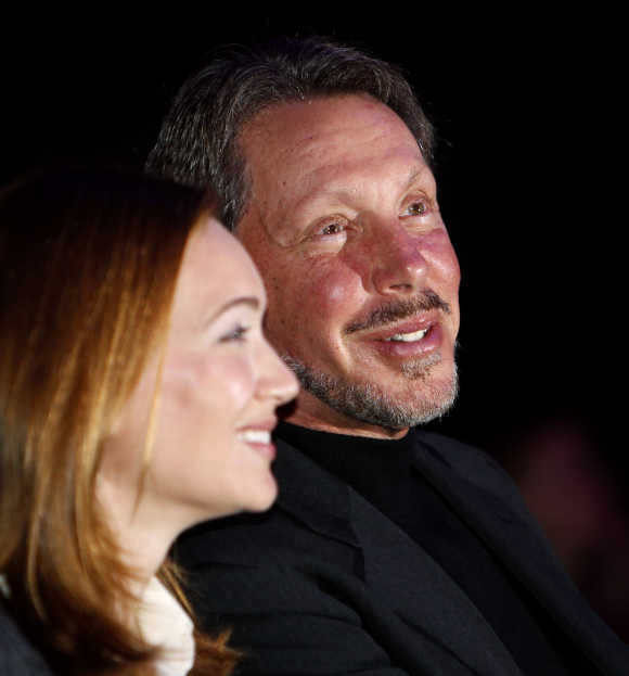 Larry Ellison with his wife, Melanie.