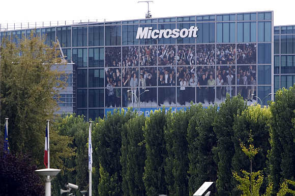 A view of Microsoft Corporation headquarters in Issy-les-Moulineaux near Paris.