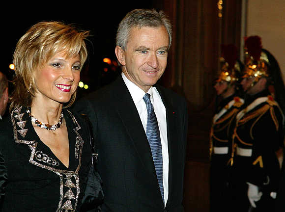 Bernard Arnault with his wife Helene.
