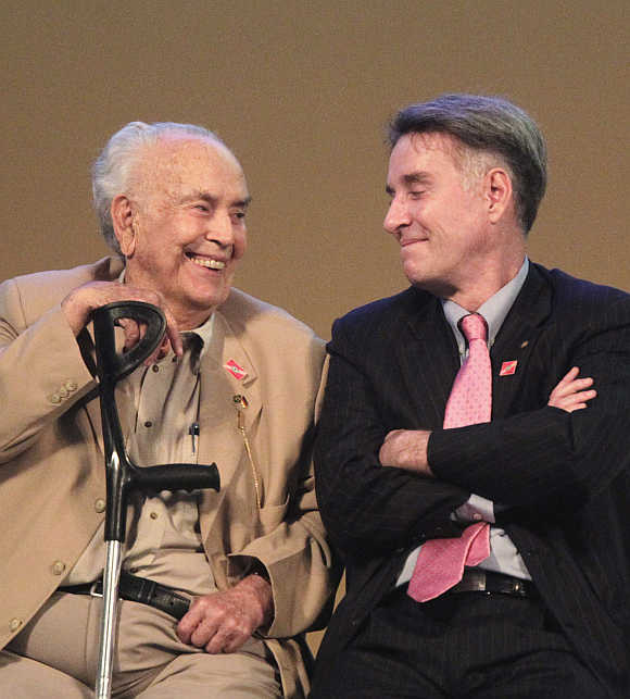 Eike Batista, right, with his father Eliezer.