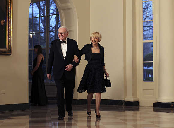 Warren Buffett with his wife Astrid Menks.