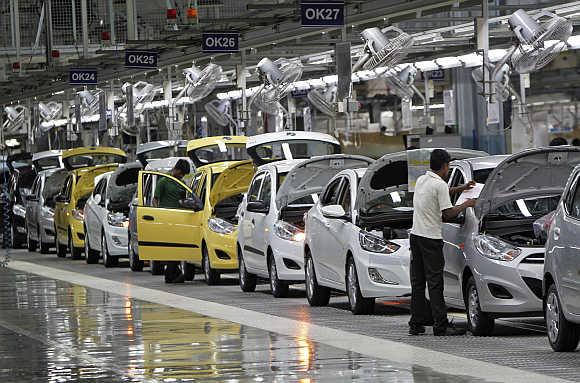 A car plant at Kancheepuram in Tamil Nadu.