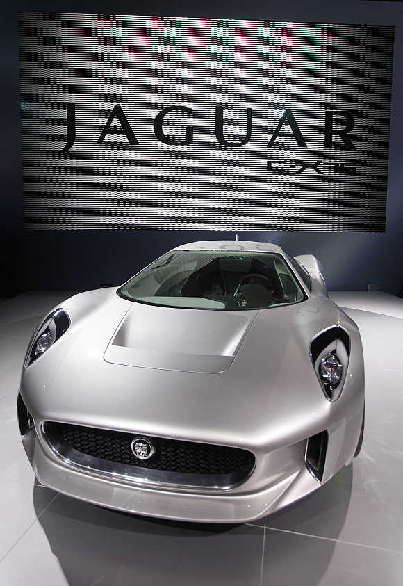 Jaguar C-X75 concept car in Paris.