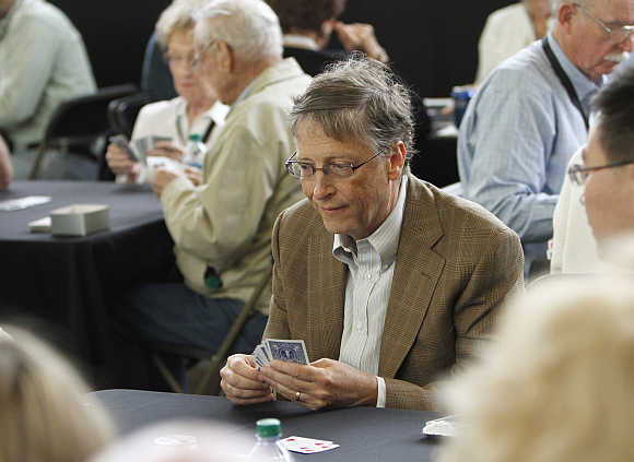 Bill Gates plays bridge during the Berkshire Hathaway annual meeting weekend in Omaha.