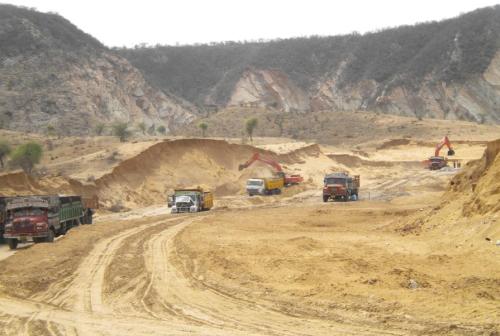 The on-going work at the Ghat ki Guni Tunnel Project