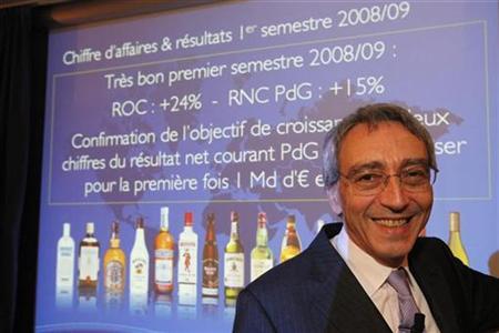 Pierre Pringuet, managing director of Pernod Ricard, poses before the company's 2008 annual results presentation near Paris.
