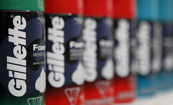 Procter & Gamble's Gillette shaving foam on display in Chicago.