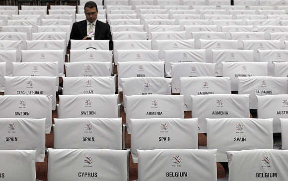 Names of countries taking part at the World Trade Organisation conference in Geneva.