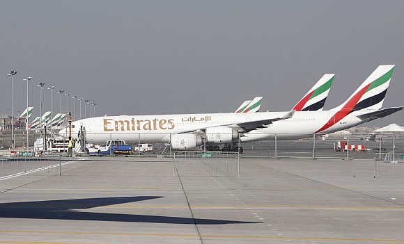 Emirates Airlines at Dubai Airport.