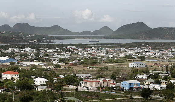 A view of St John's on the Caribbean island of Antigua.