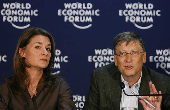 Bill with his wife Melinda at the World Economic Forum in Davos, Switzerland.