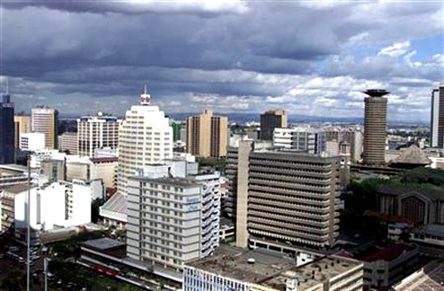 An aerial view of Kenya captial city Nairobi.