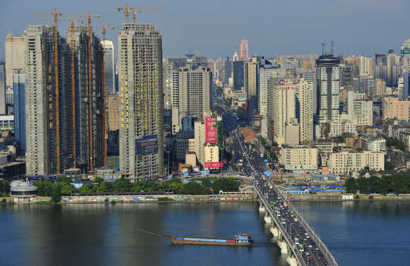 A view of Xiangjiang River in Changsha, Hunan province, China.