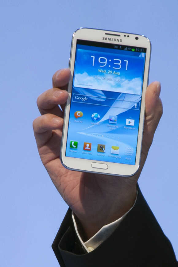 Samsung Galaxy Note II smartphone in Berlin.