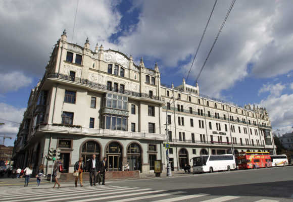 A view of the Metropol hotel in Moscow.