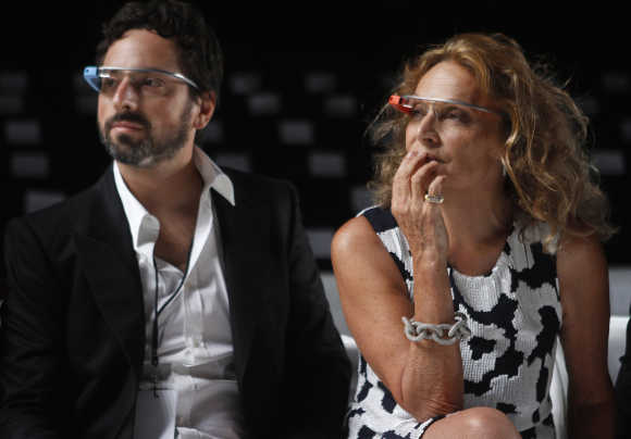 Sergey Brin with designer Diane von Furstenberg.