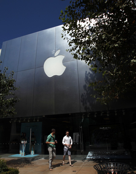 An Apple store is pictured in Los Angeles, California.
