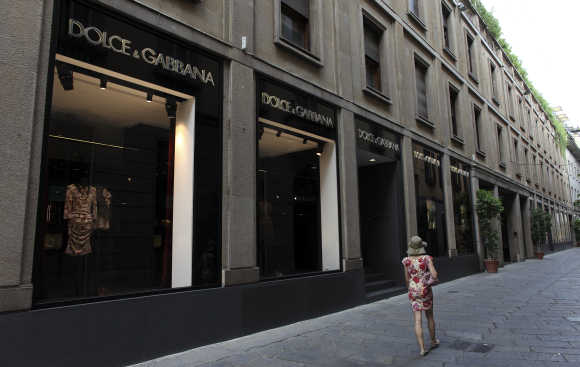 A view of Dolce and Gabbana showroom in downtown Milan.