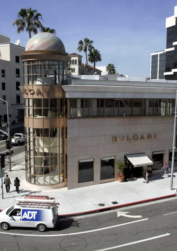 Bvlgari boutique along Rodeo Drive in Beverly Hills, California.
