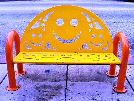 A bench in Coventry Village.