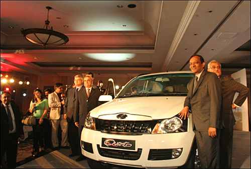 The launch of Mahindra Quanto.