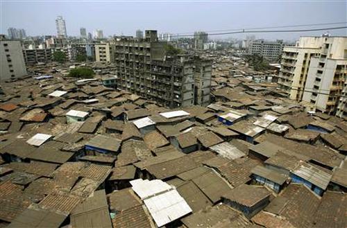 A view of Dharavi, Asia's biggest shantytown.