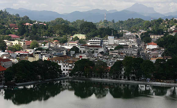 A view of the mountain town and major tourist attraction of Kandy, 116km from Colombo in Sri Lanka.