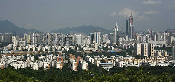 A view of the southern Chinese city of Shenzhen in Guangdong province.