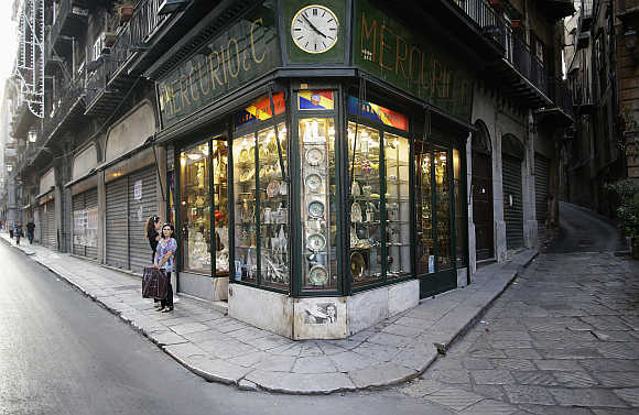 A Sicilian ceramic shop in downtown Palermo, Italy.