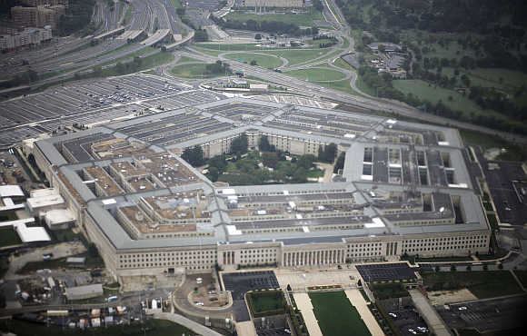 A view of the United States's military headquarters, the Pentagon, in Arlington County, Virginia.