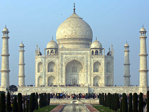 Taj Mahal in Agra. Many weddings take place in cities like Agra.