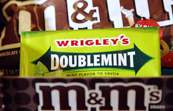 A pack of Wrigley's Doublemint gum in Medford, Massachusetts, United States.