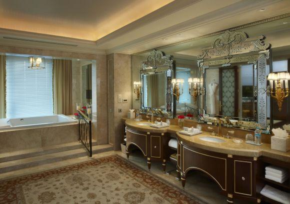 Presidential suite bathroom at The Leela Palace, New Delhi.