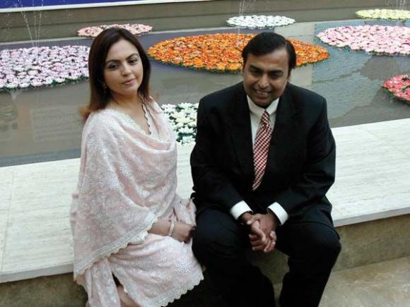 RIL chairman Mukesh Ambani with his wife Neeta Ambani.