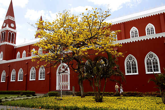 Red Metal Church in Grecia, Costa Rica.