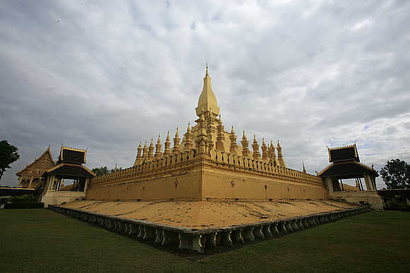 A view of Pha That Luang, the golden stupa, a national symbol of Laos, in Vientiane.