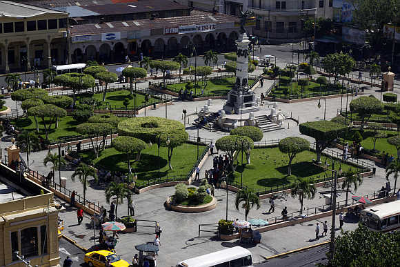 A view of downtown San Salvador in El Salvador.