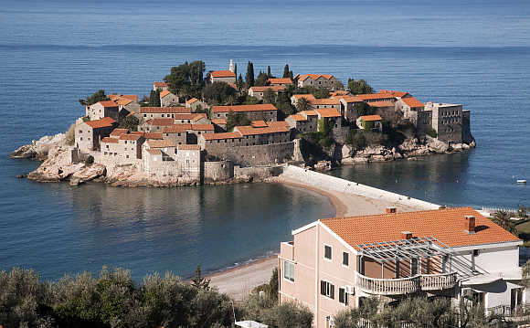 Sveti Stefan, a seaside resort on the Adriatic Sea.