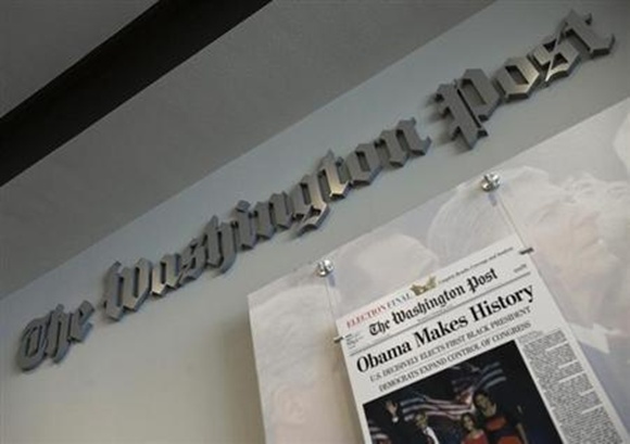 A view of the lobby of The Washington Post Company headquarters in Washington.