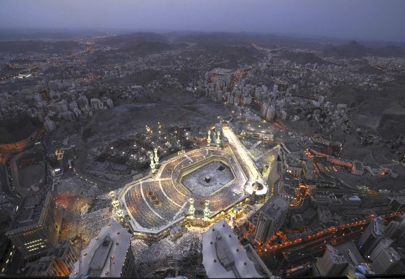 A general view of the city of Mecca and the Grand Mosque is seen from the Mecca Clock Tower during the Muslim month of Ramadan