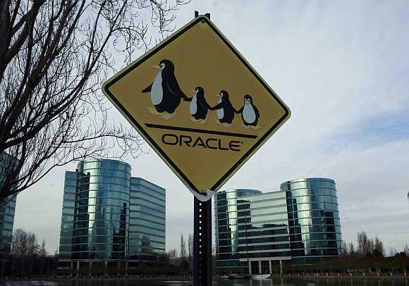 Headquarters of Oracle Corporation in Redwood City, California.