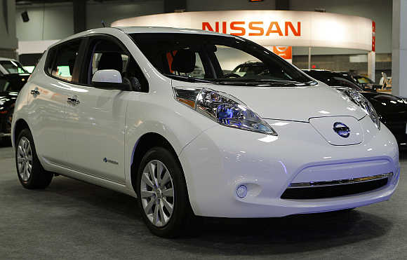 Nissan Leaf at the Washington Auto show.